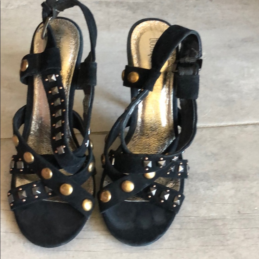 Leather studded heels